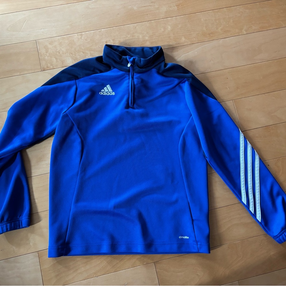 Adidas Navy and Royal Blue quarter-zip Pullover